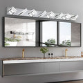 Modern Chrome Eight-Light Dimmable LED Vanity Fixture