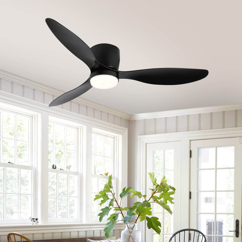 Smart Low-Profile Ceiling Fan with Color-Changing Light