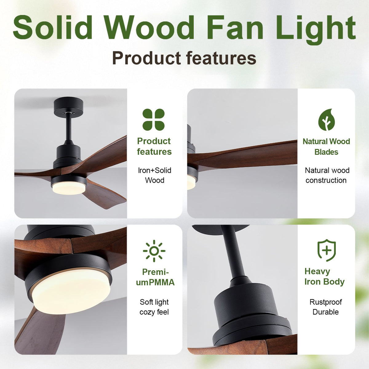 Modern Indoor-Outdoor Ceiling Fan with Light and Remote