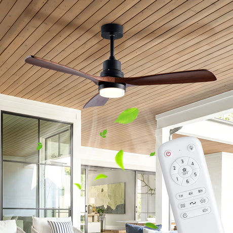 Modern Indoor-Outdoor Ceiling Fan with Light and Remote