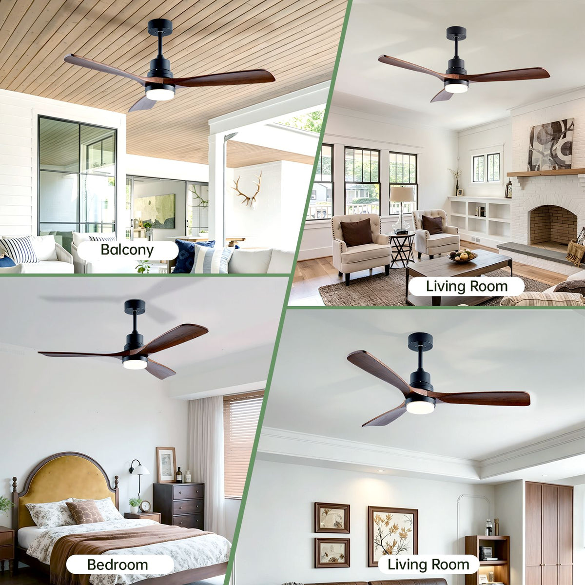 Modern Indoor-Outdoor Ceiling Fan with Light and Remote