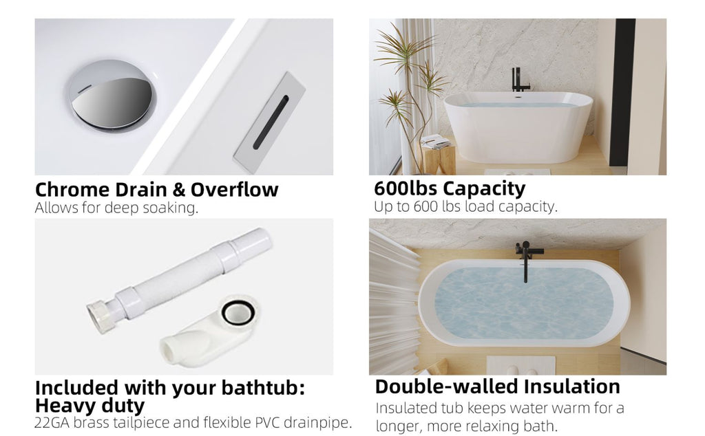 55- Acrylic Freestanding Bathtub for a Luxurious Soak