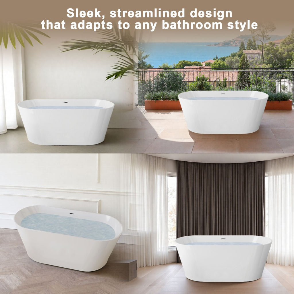 55- Acrylic Freestanding Bathtub for a Luxurious Soak