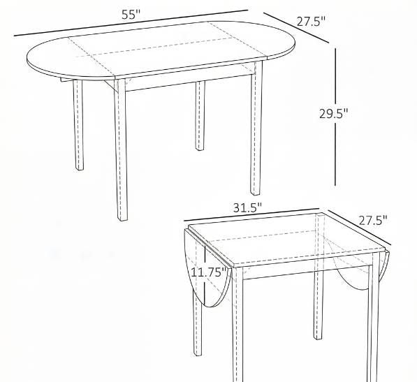 Natural Drop-Leaf Dining Table for Flexible Spaces