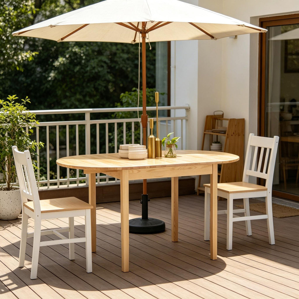 Natural Drop-Leaf Dining Table for Flexible Spaces