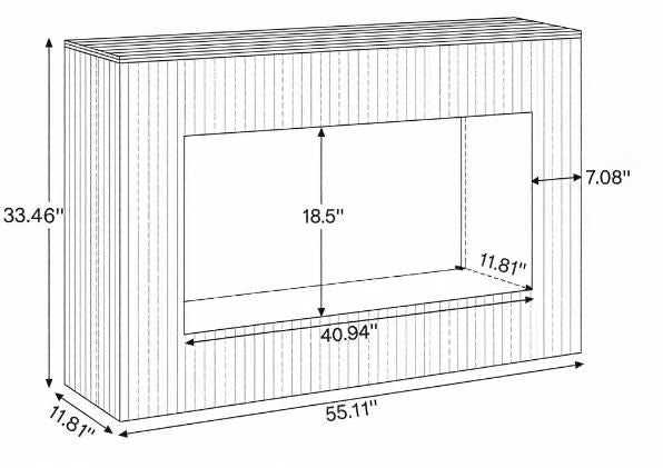 Modern Fluted Console Table with Lower Shelf