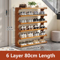 Versatile Multi-Layer Shoe Rack with Wood Grain Finish - 6th floor