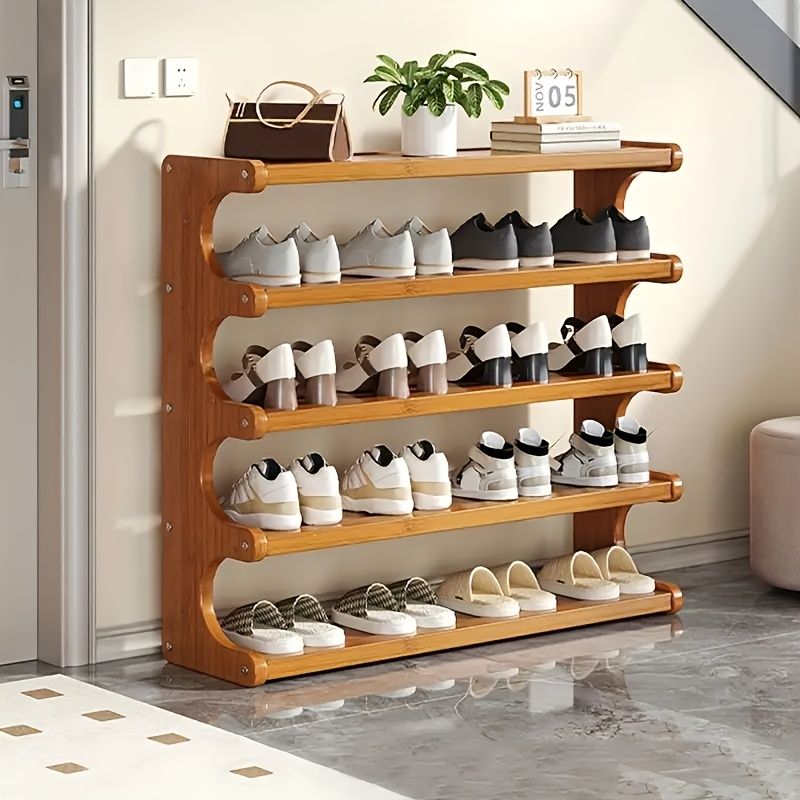 Versatile Multi-Layer Shoe Rack with Wood Grain Finish