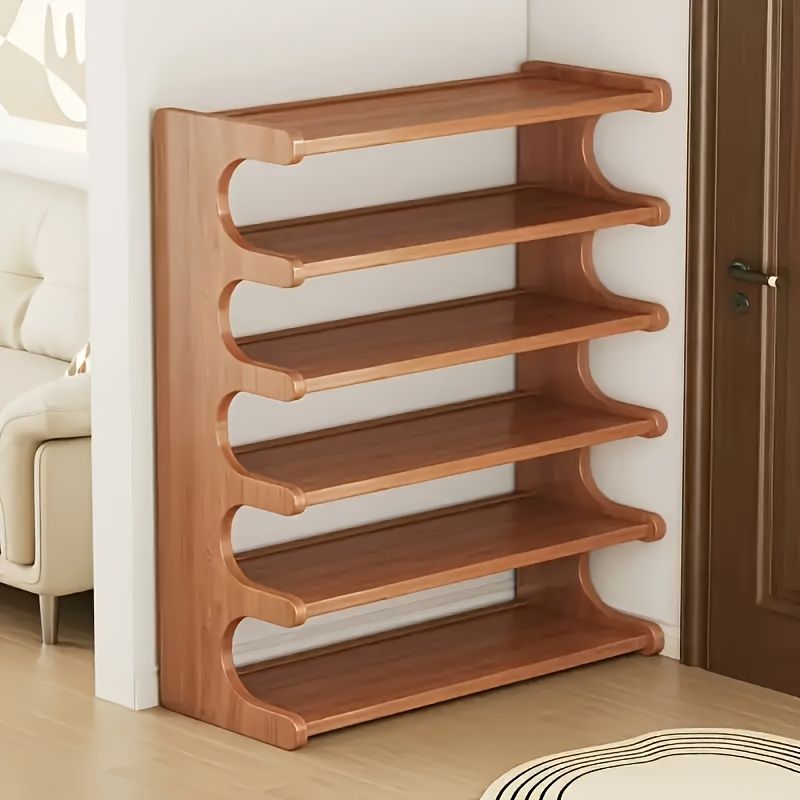 Versatile Multi-Layer Shoe Rack with Wood Grain Finish