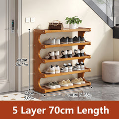 Versatile Multi-Layer Shoe Rack with Wood Grain Finish