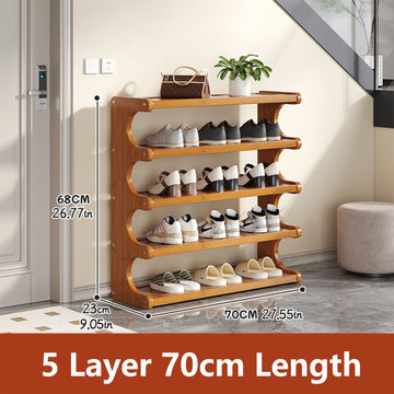 Versatile Multi-Layer Shoe Rack with Wood Grain Finish