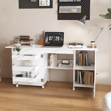 Foldable Sewing Machine Table and Craft Storage Station