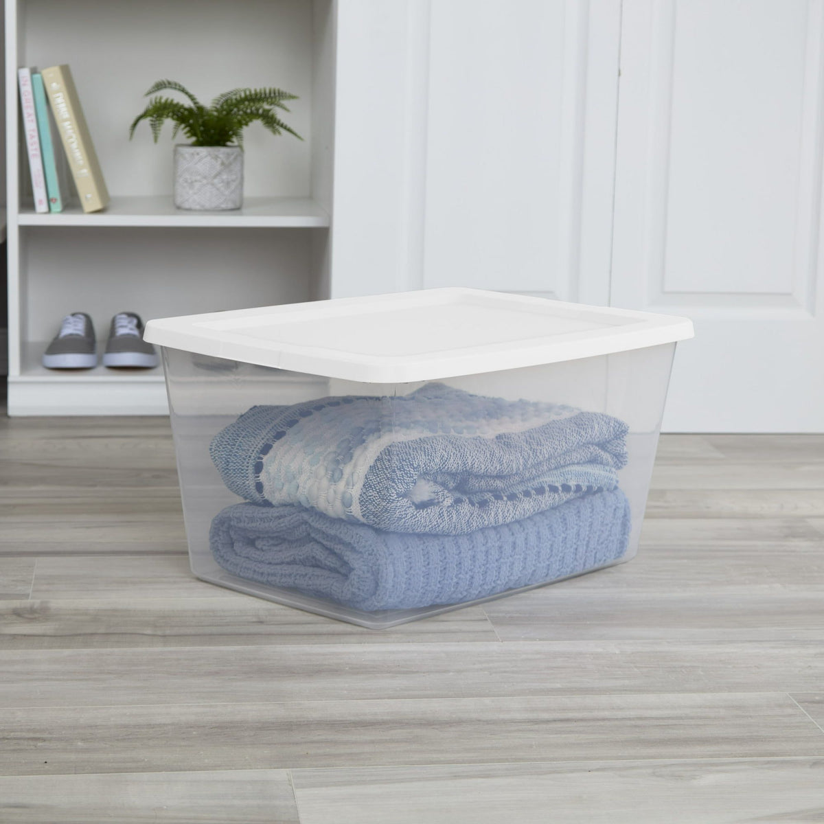 Clear Stackable Storage Bins with Snap-On Lids