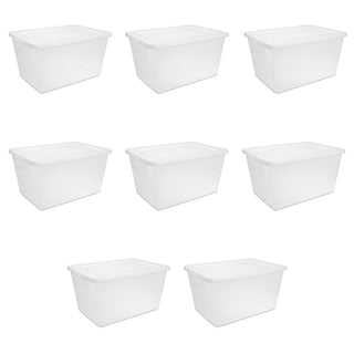 Clear Stackable Storage Bins with Snap-On Lids