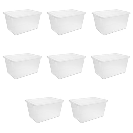 Clear Stackable Storage Bins with Snap-On Lids