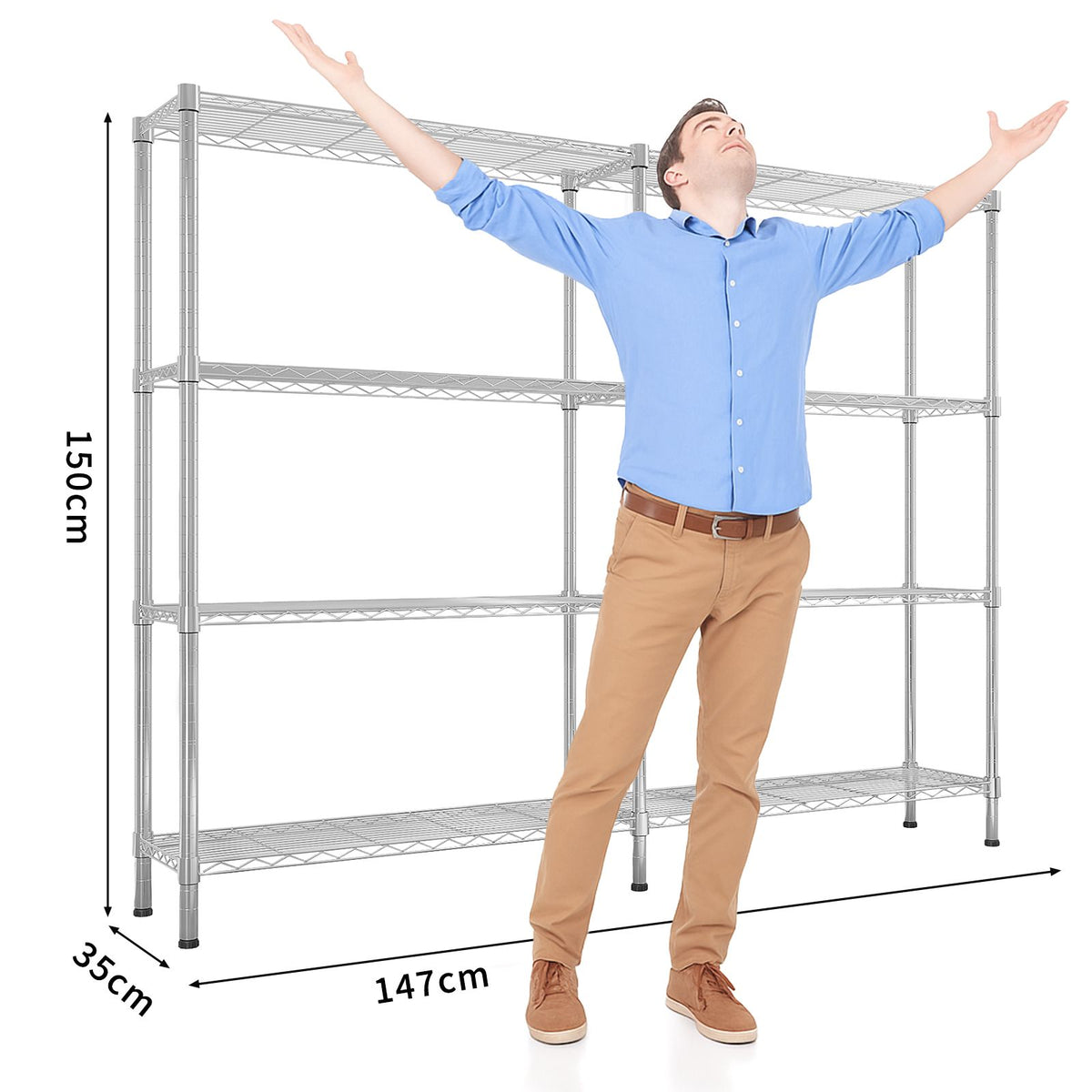 Adjustable Wire Shelving Unit for Kitchens, Garages, and Pantries