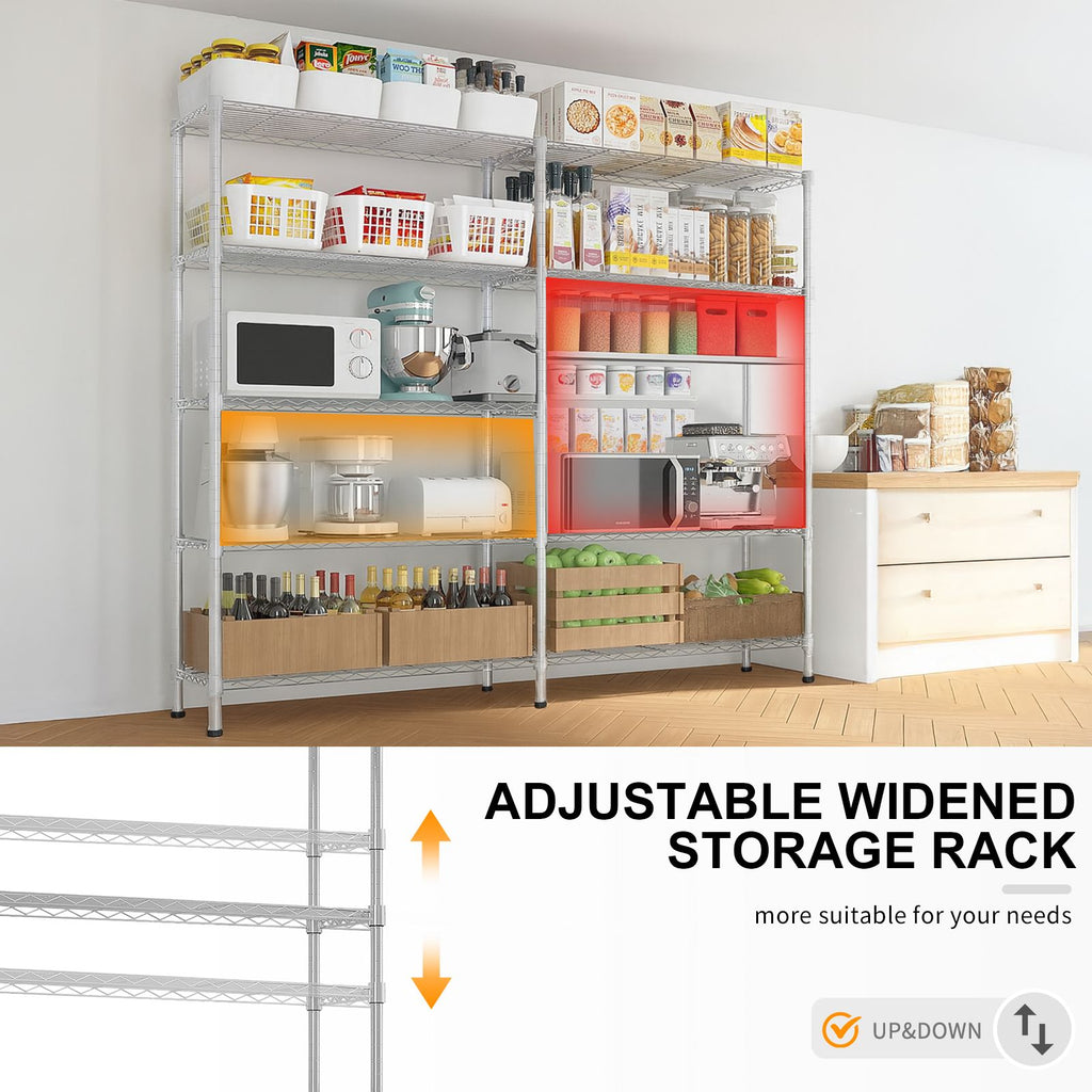 Adjustable Wire Shelving Unit for Kitchens, Garages, and Pantries