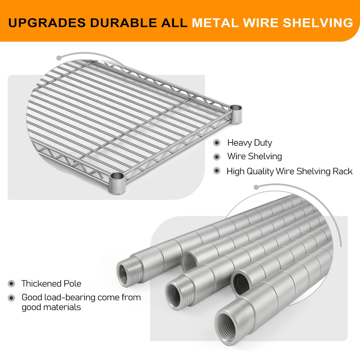 Adjustable Wire Shelving Unit for Kitchens, Garages, and Pantries
