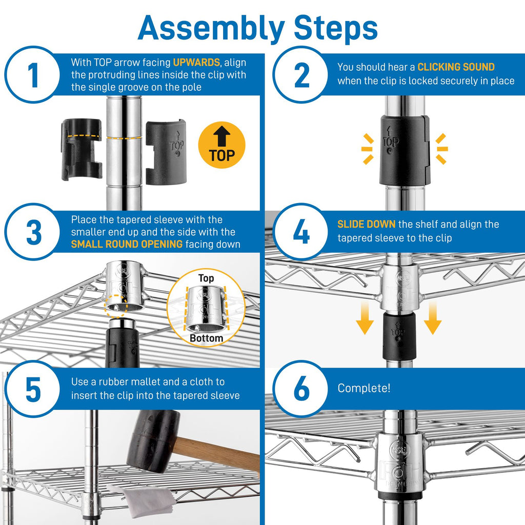 Adjustable Wire Shelving Unit for Kitchens, Garages, and Pantries