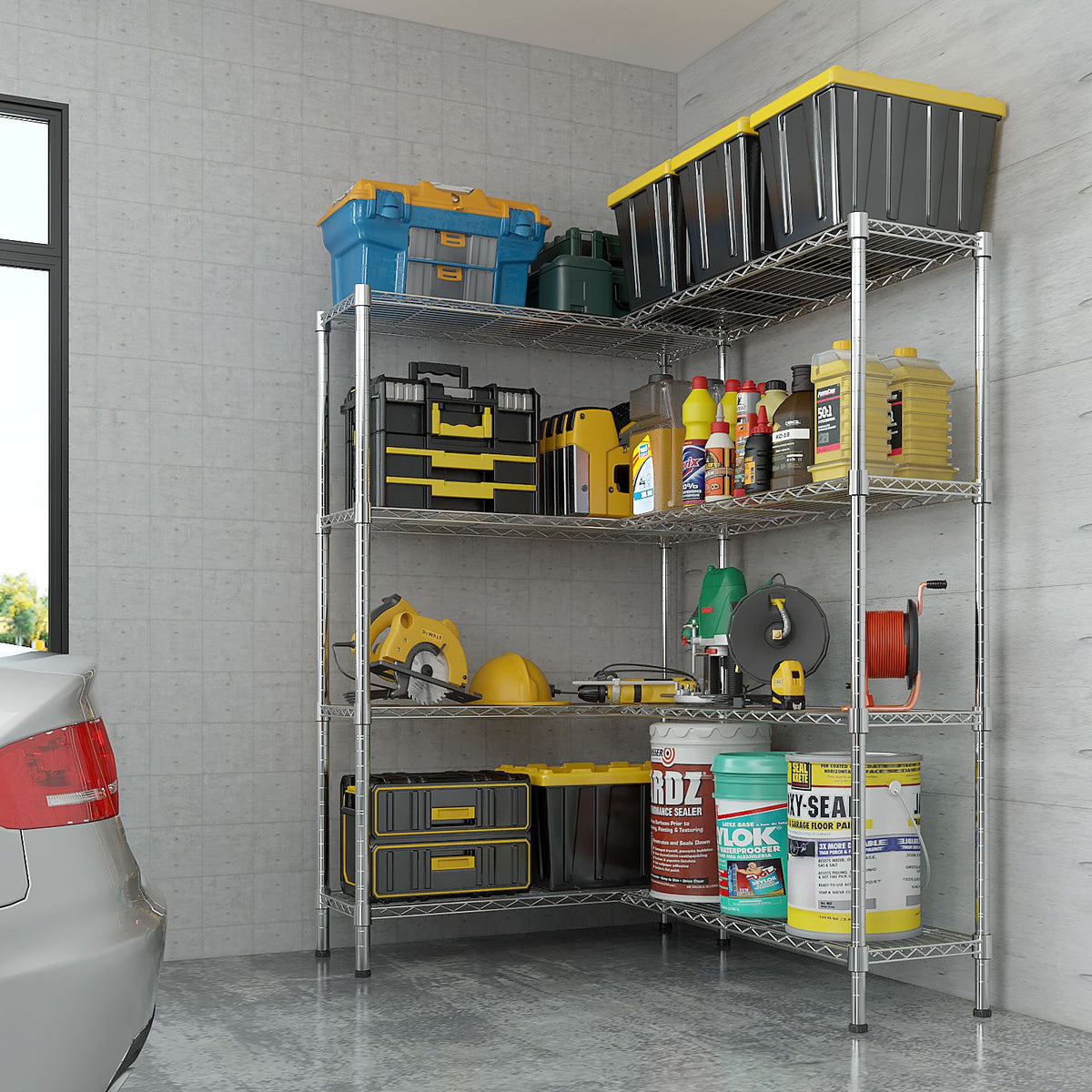 Adjustable Wire Shelving Unit for Kitchens, Garages, and Pantries