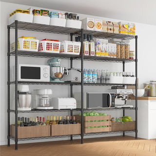 'W Adjustable Storage Shelves NSF Wire Shelving Unit 5 Tier Metal Shelving for