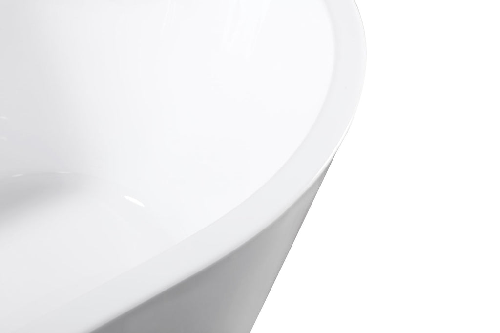 Glossy Freestanding Soaking Tub with Modern Lines