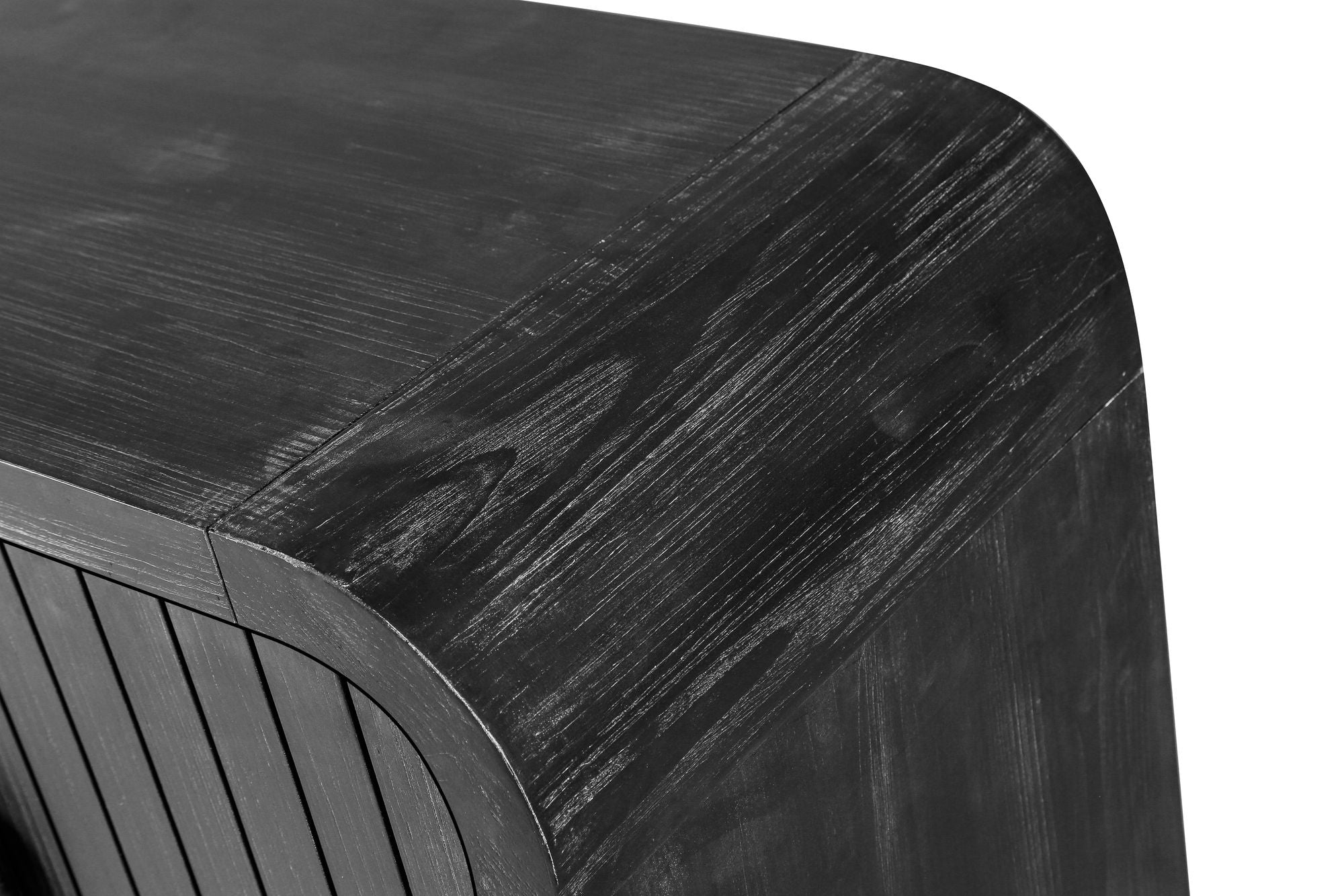 Vintage Four-Door Storage Cabinet with Curved Arc Design and 180-Degree Hinges