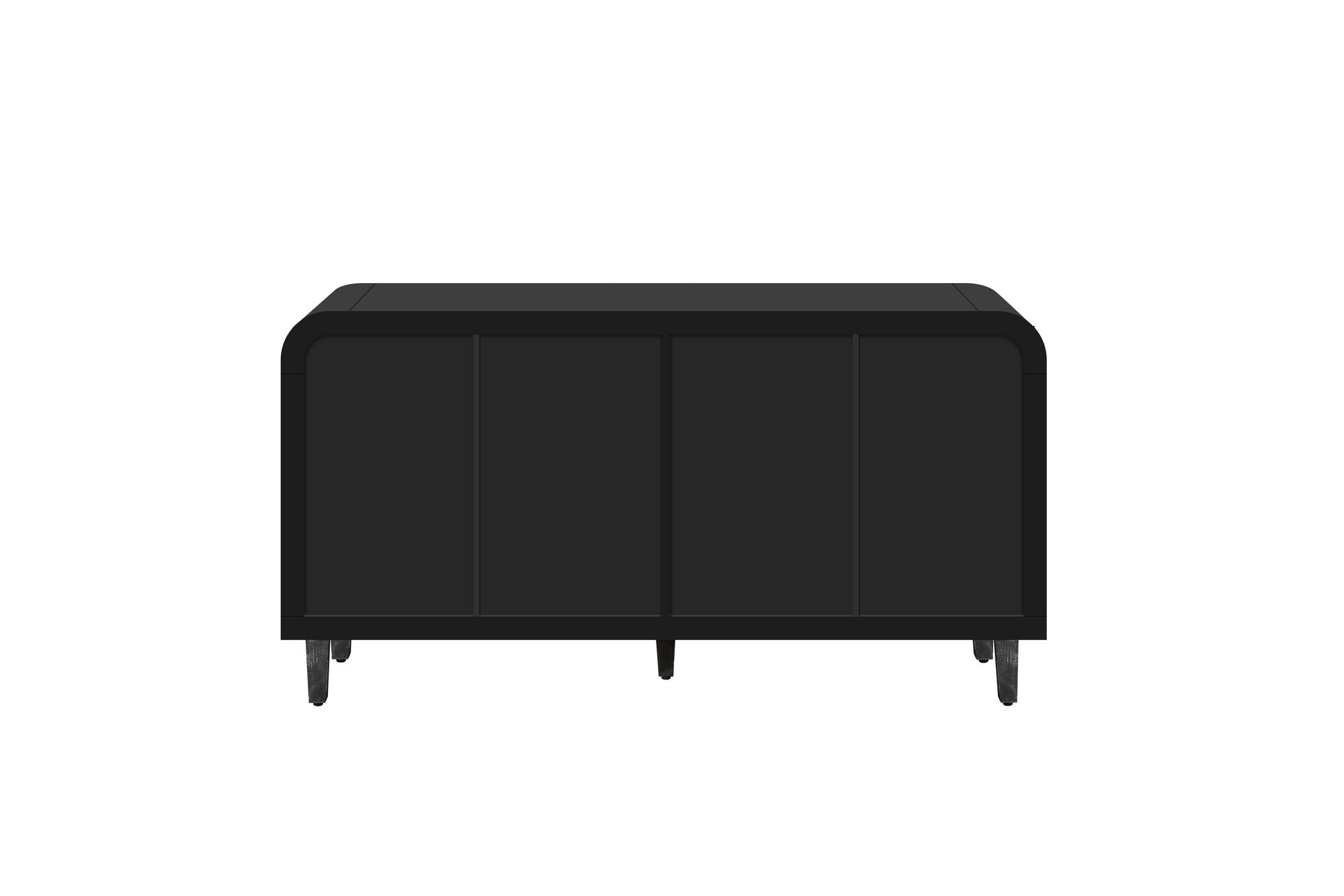 Vintage Four-Door Storage Cabinet with Curved Arc Design and 180-Degree Hinges