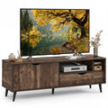 Rustic Media Console with Cabinet, Drawer, and Shelves