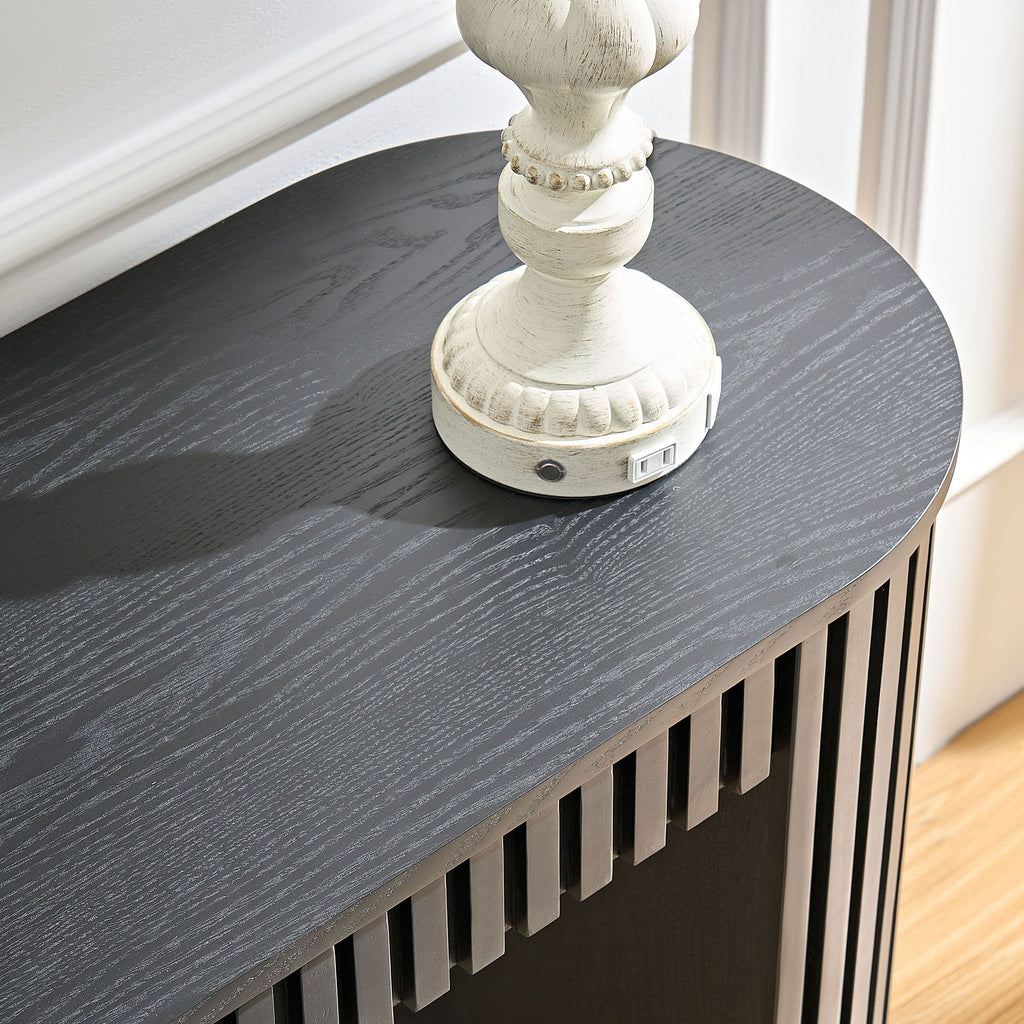 Modern Curved Console Table with Drawer