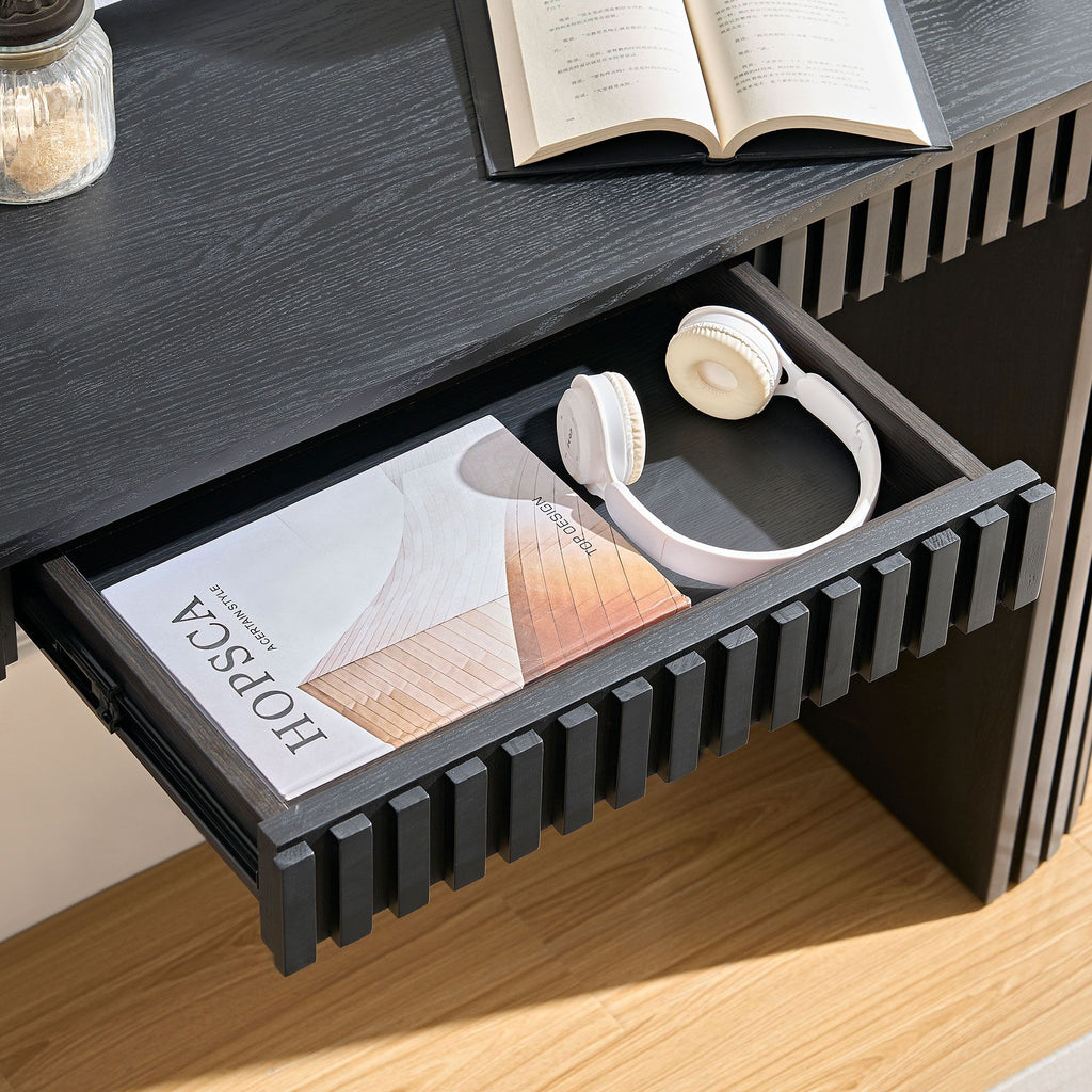 Modern Curved Console Table with Drawer