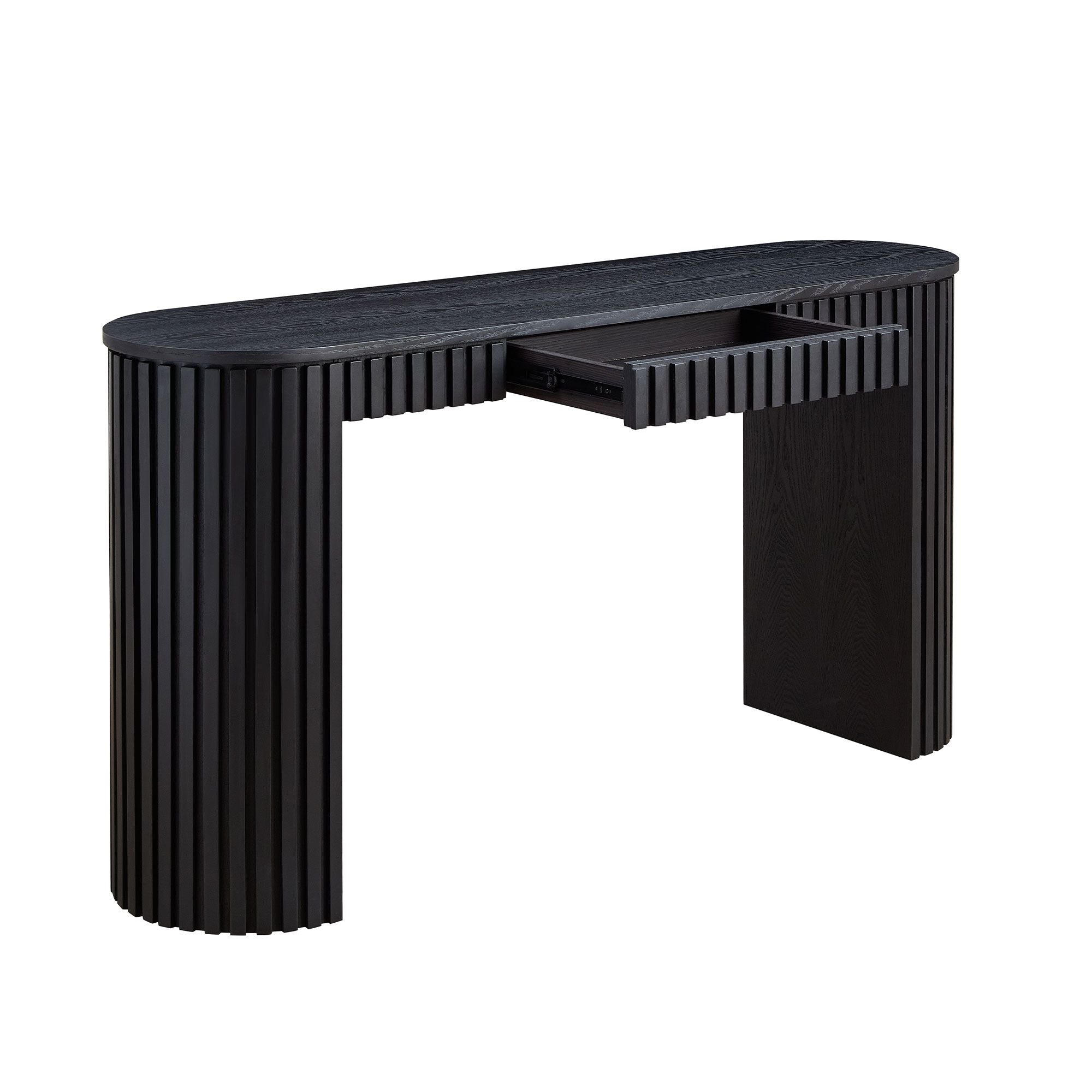 Modern Curved Console Table with Drawer
