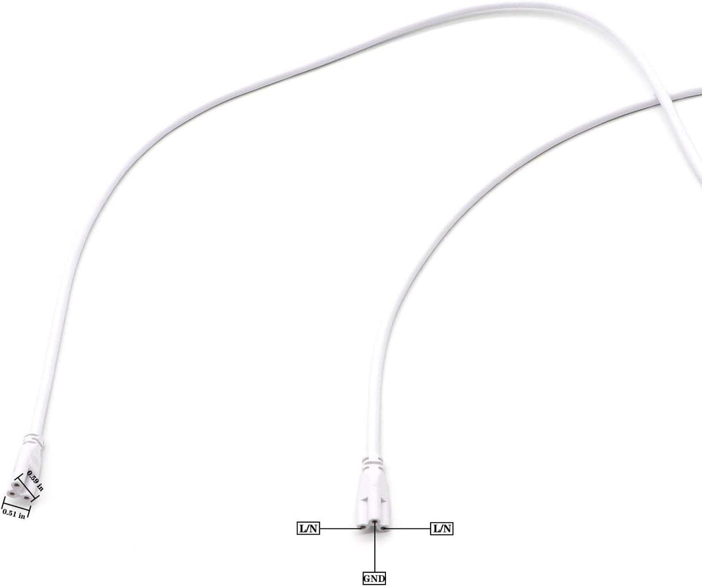 LED Tube Light Connector Cable Pack – T5/T8 Dual End Extension Cord (4-Pack)
