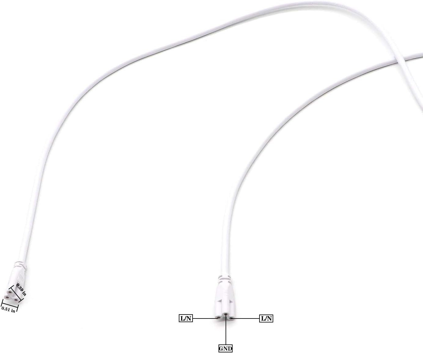 LED Tube Light Connector Cable Pack – T5/T8 Dual End Extension Cord (4-Pack)