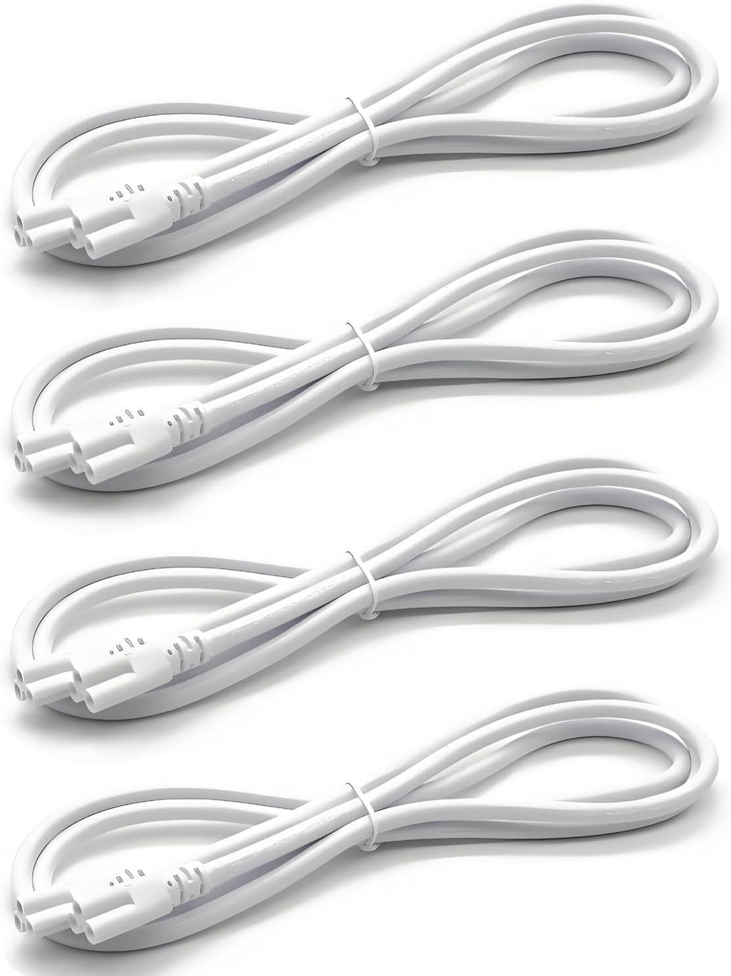 LED Tube Light Connector Cable Pack – T5/T8 Dual End Extension Cord (4-Pack)