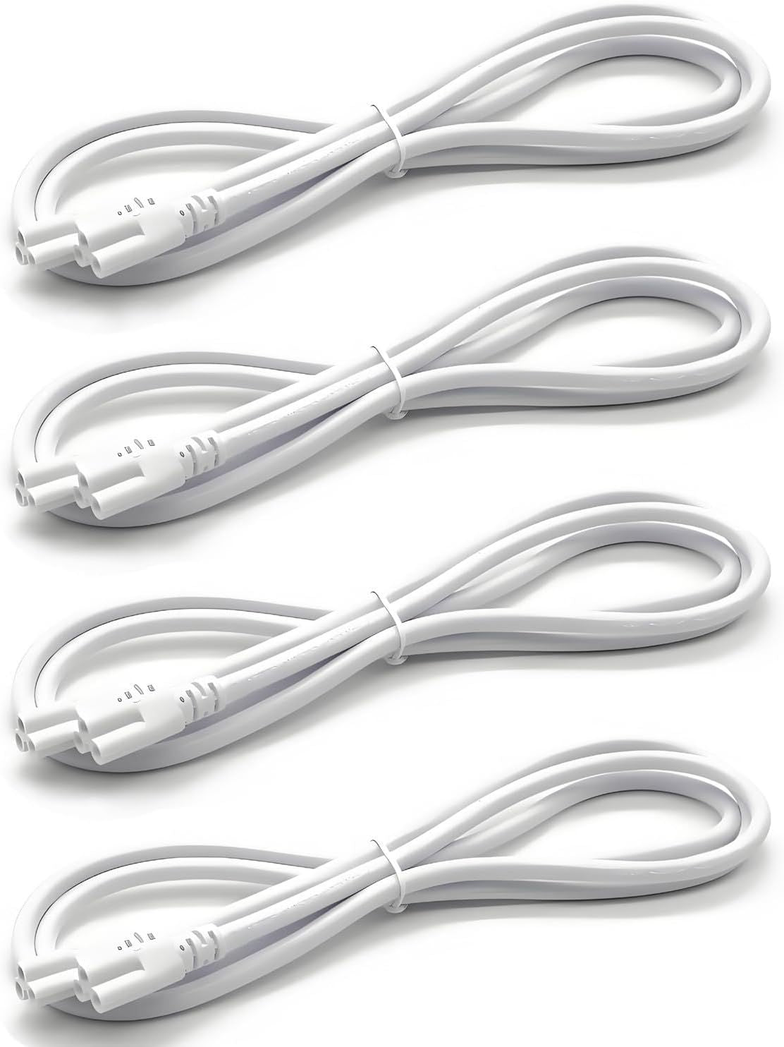 LED Tube Light Connector Cable Pack – T5/T8 Dual End Extension Cord (4-Pack)