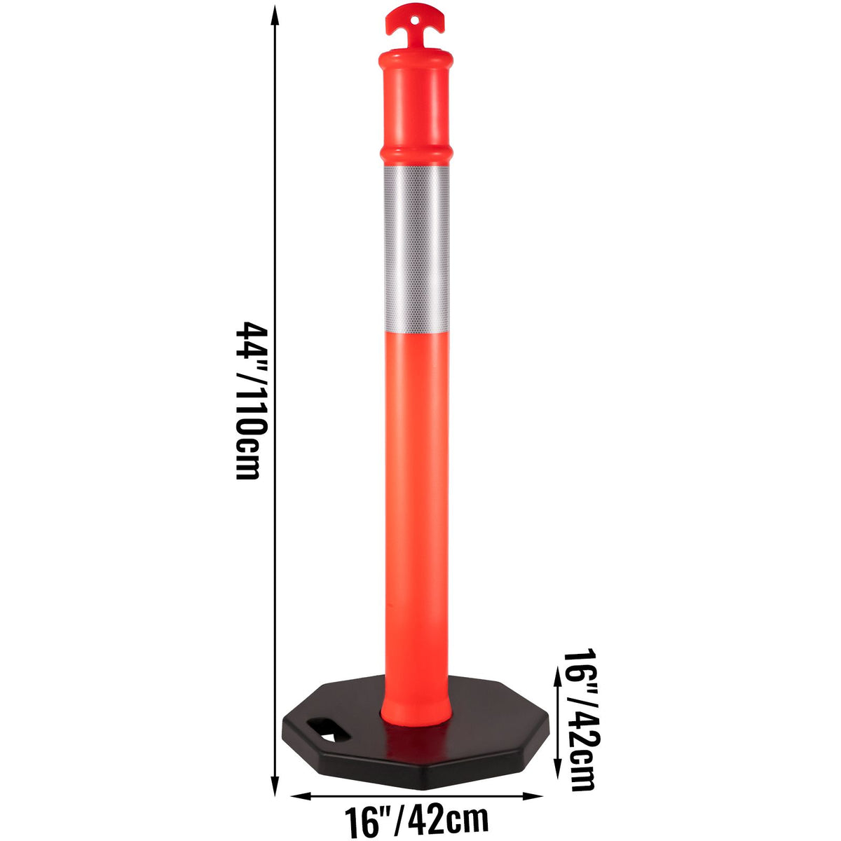 Traffic Delineator Post Kit with Reflective Band – 5 Pack
