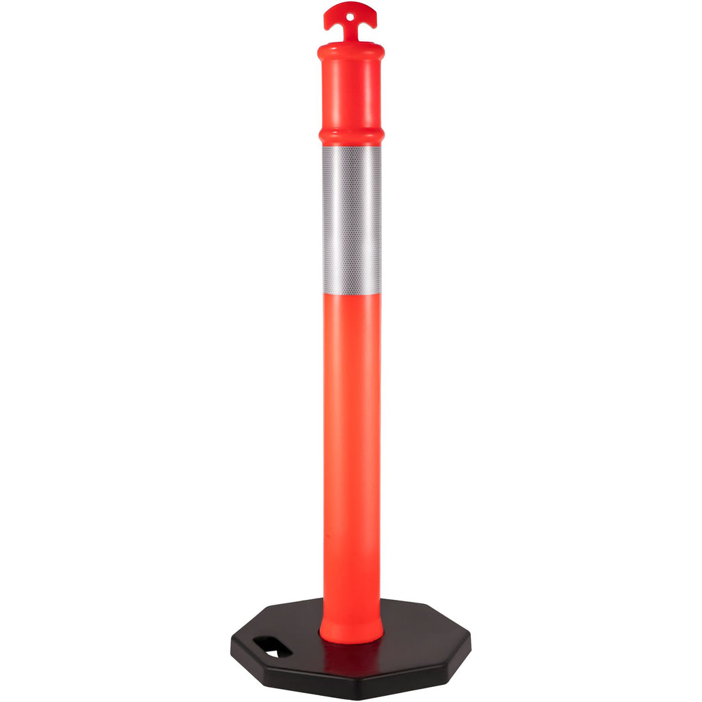 Traffic Delineator Post Kit with Reflective Band – 5 Pack
