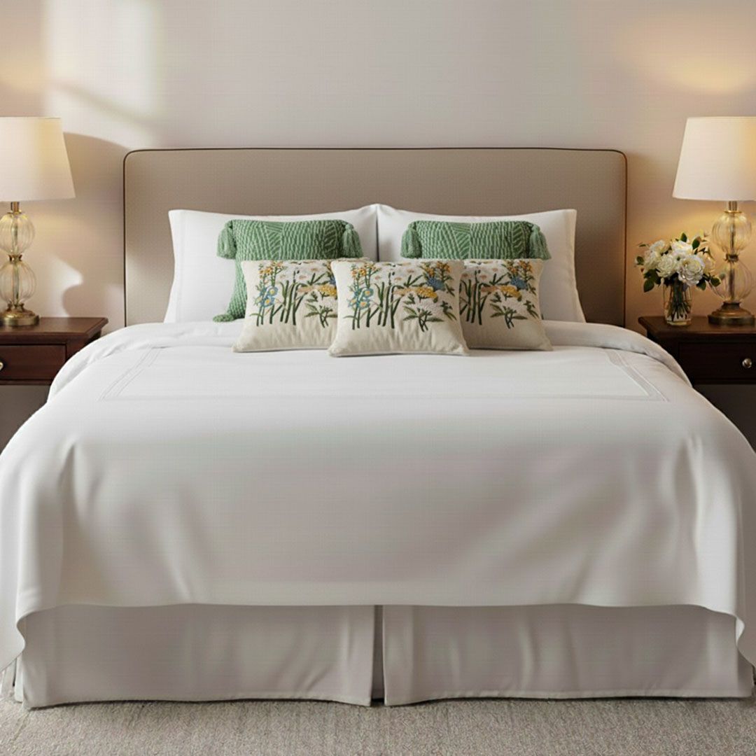 Sage Chevron and Botanical Pillow Cover Set