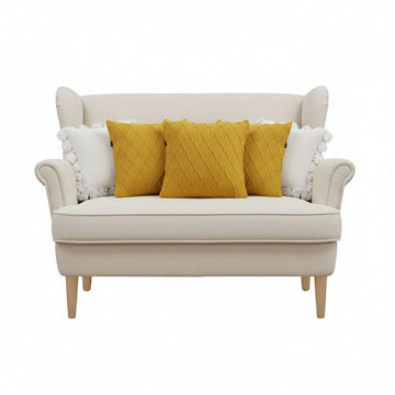 Sunshine Yellow Diamond-Knit Pillow Cover Set