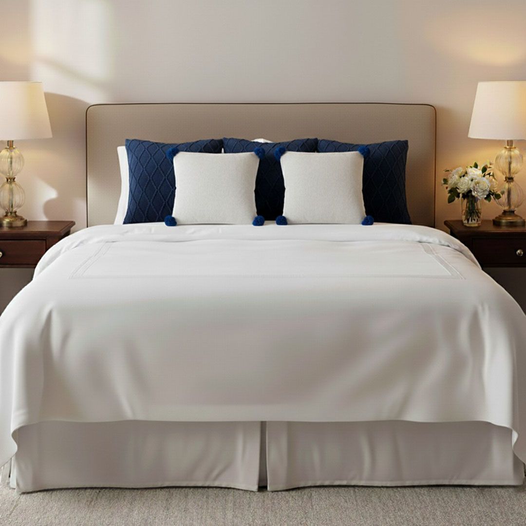 Navy and Cream Textured Pillow Cover Set