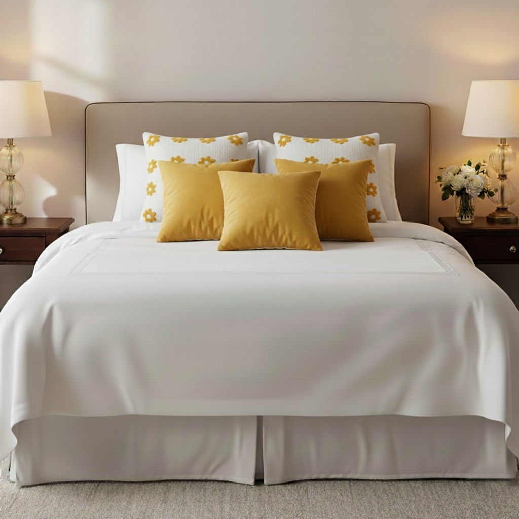 Golden Retro Daisy Chain Pillow Cover Set