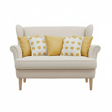 Golden Retro Daisy Chain Pillow Cover Set