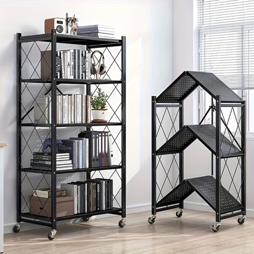 Multi-Layer Foldable Storage Rack for Garage and Kitchen