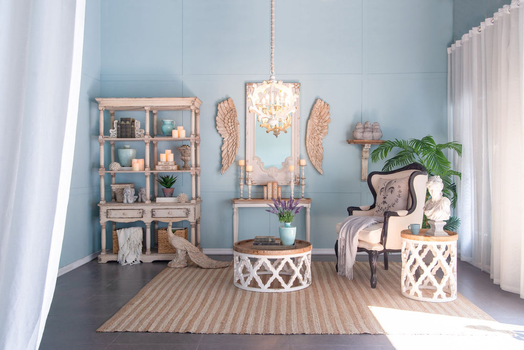 Weathered White Country-Style Chandelier