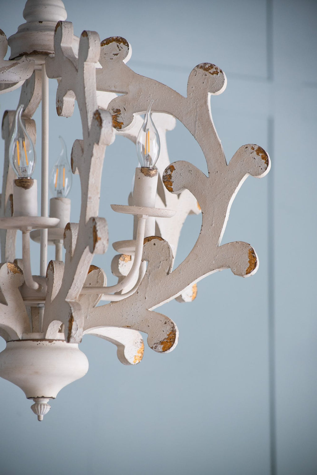Weathered White Country-Style Chandelier