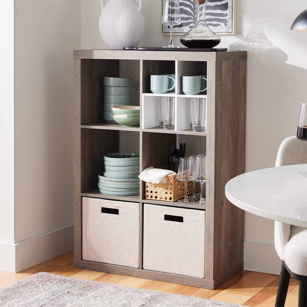 Rustic Gray Cube Organizer with Flexible Placement