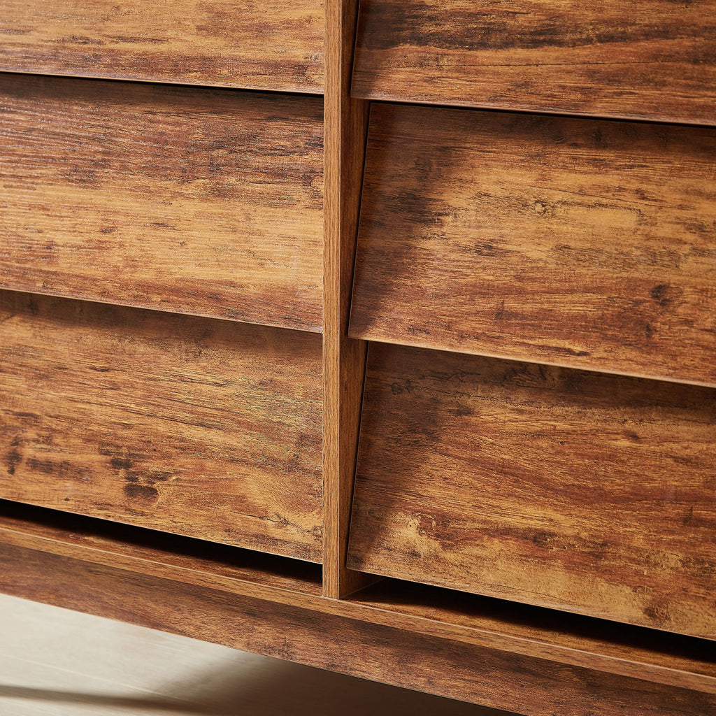 6-Drawer Double Dresser with Vintage Bevel Design