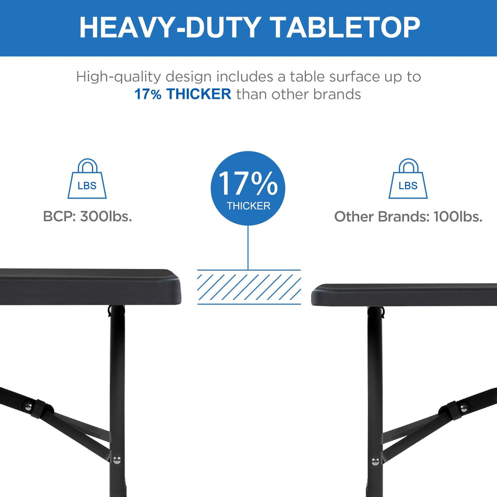 Multipurpose Fold-in-Half Table for Picnics Parties and Camping