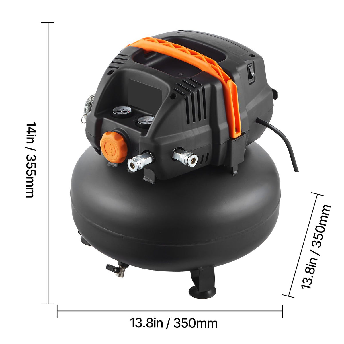 6 Gallon Air Compressor with Oil-Free Motor, 150 PSI Max Pressure for Tire Inflation and Pneumatic Tools